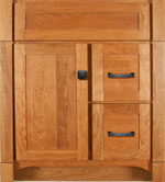 Heirloom Collection with Shaker Door style in Cherry-Golden Wood-Color. Standard Heirloom Decorative Hardware shown.